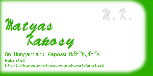 matyas kaposy business card